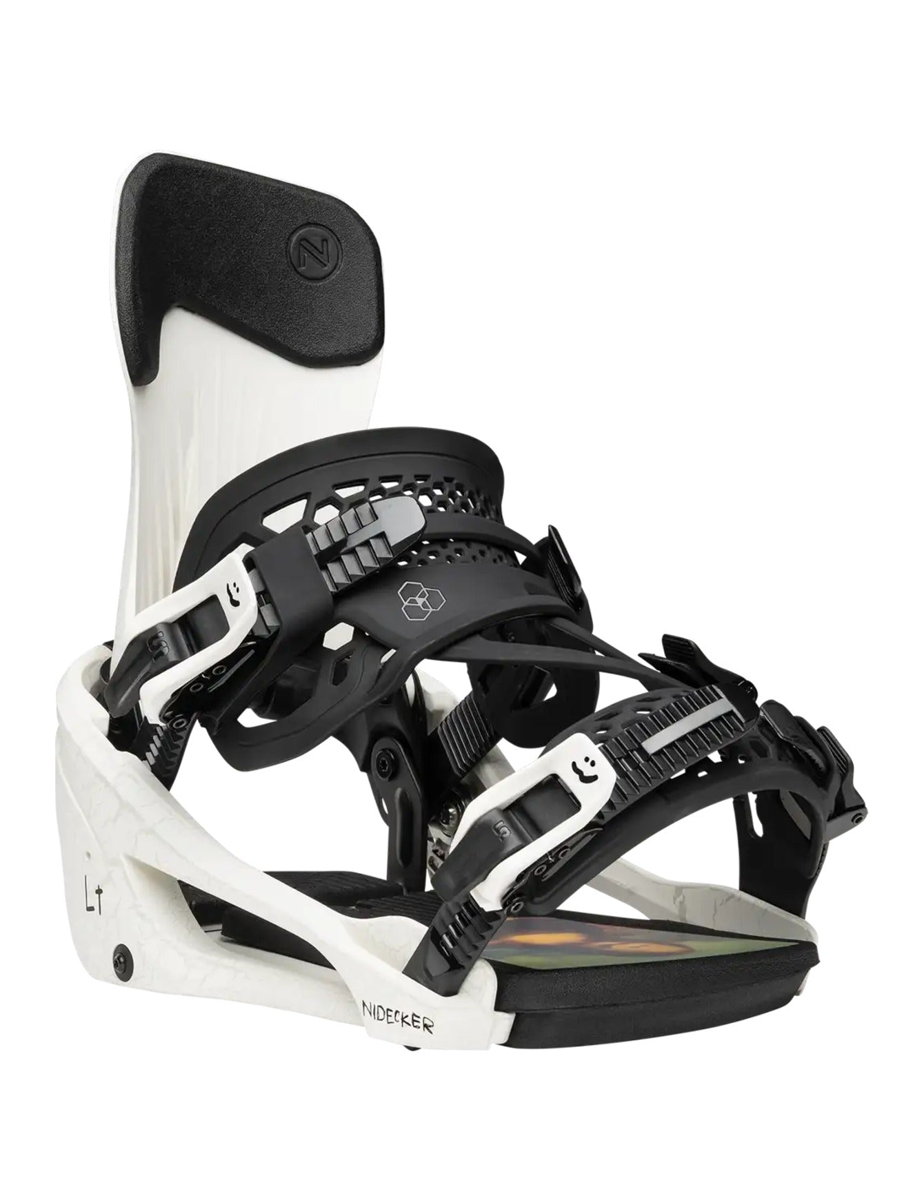 Nidecker LT Supermatic Snowboard Binding 2027 Ned front three-quarter view
